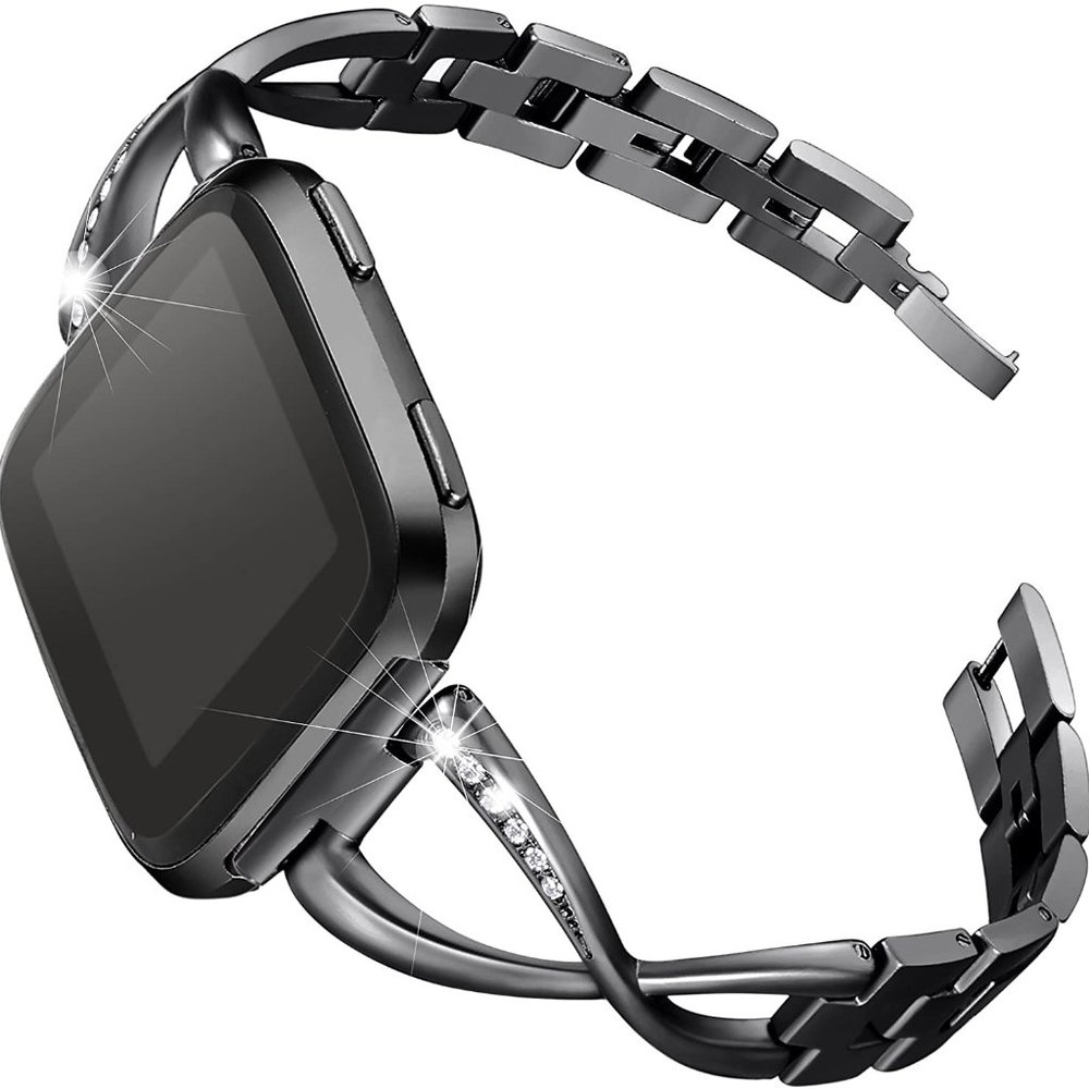 Fitbit Versa / Versa 2 Black Rhinestone Band